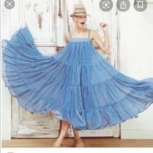 Mes Demoiselles Eva Stripe Tiered Maxi Midi Dress